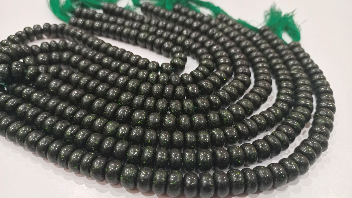 Natural Green Sandstone Rondelle Plain Smooth 8mm Beads sold Per Strand 8 inches Long Great Quality Beads