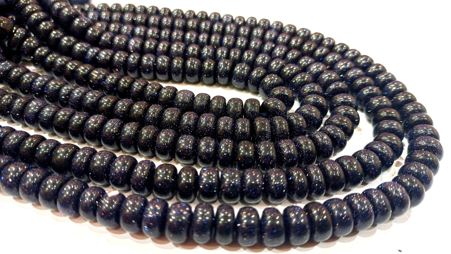 Natural Blue Sandstone Rondelle Plain Smooth 8mm Beads sold Per Strand 8 inches Long Great Quality Beads