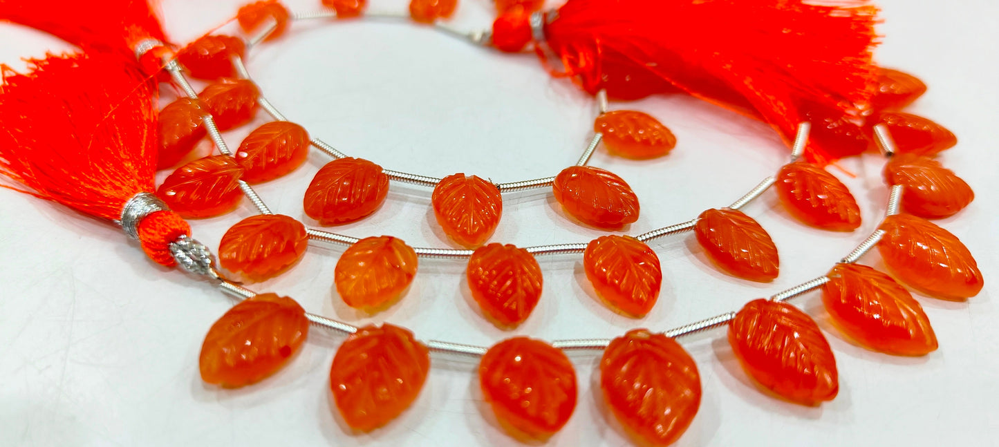 Natural Gemstone Hand Carved Leaf Shape 8x12mm to 10x15mm Briolette beads Sold per strand 8 inches long