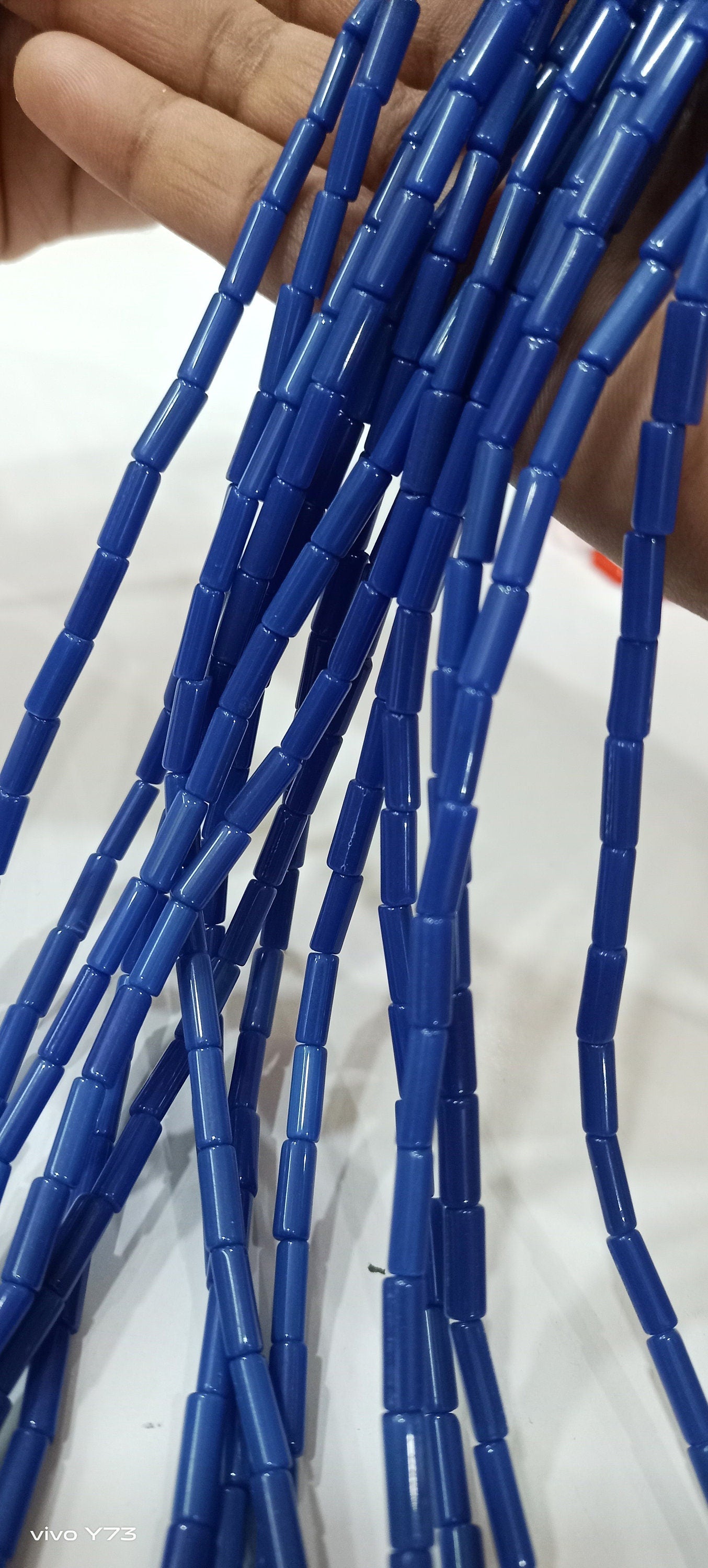 Blue Coral Tubelite Shape Beads Size 4x10mm Approximately Sold per Strand of 14Inches Long Smooth coral Beads