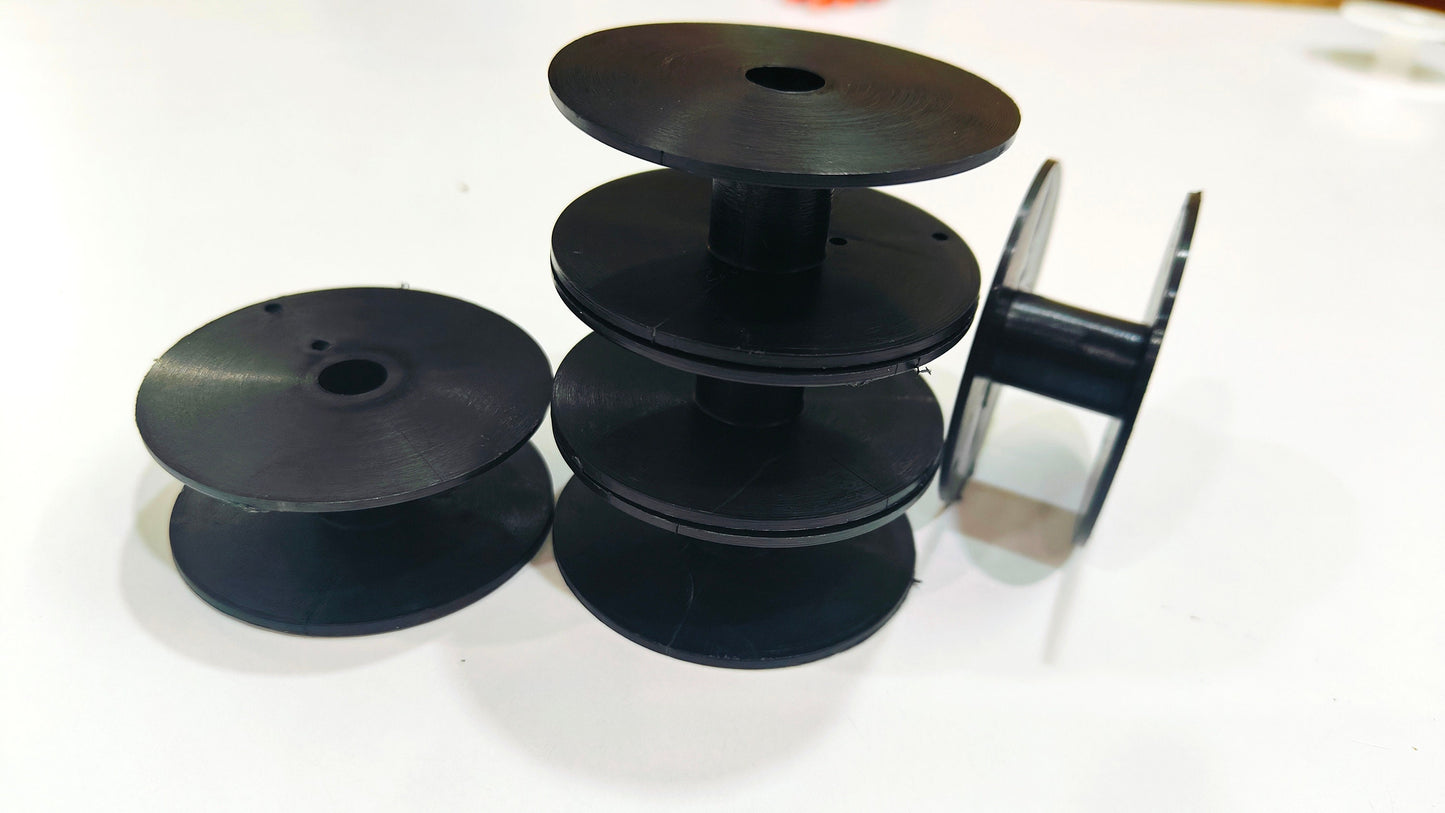 Black Nylon Plastic Coil Winding Spools Empty Wire Thread String Bobbin For Craft Rope Chain Rolls for Ribbon Tape Leather Cord Per Piece