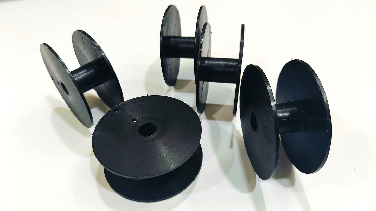 Black Nylon Plastic Coil Winding Spools Empty Wire Thread String Bobbin For Craft Rope Chain Rolls for Ribbon Tape Leather Cord Per Piece