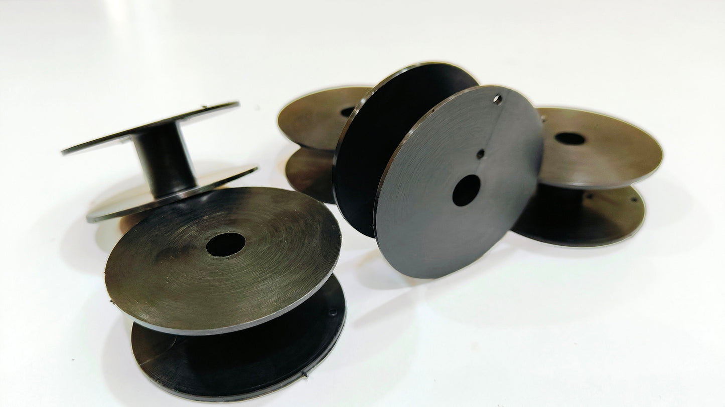 Black Nylon Plastic Coil Winding Spools Empty Wire Thread String Bobbin For Craft Rope Chain Rolls for Ribbon Tape Leather Cord Per Piece