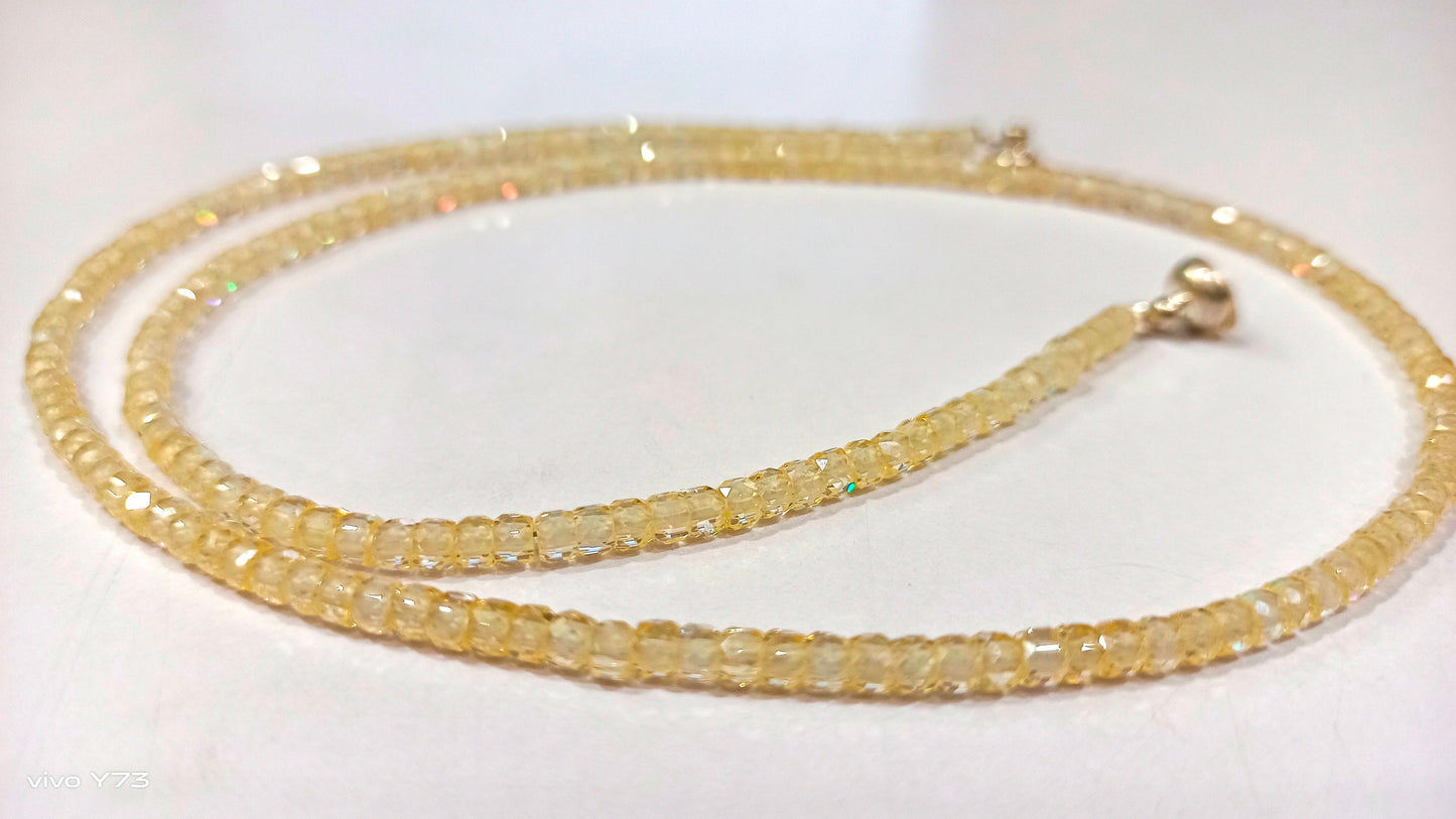 Natural Multi Color Cubic Zirconia Rondelle Faceted 3mm Beaded Necklace Magnetic Clasp Top Quality Wholesale prices