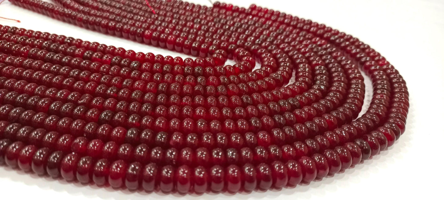 Natural Hessonite Garnet Quartz Rondelle Plain Smooth 8mm Beads Sold Per Strand 8 inches Long Great Quality Beads