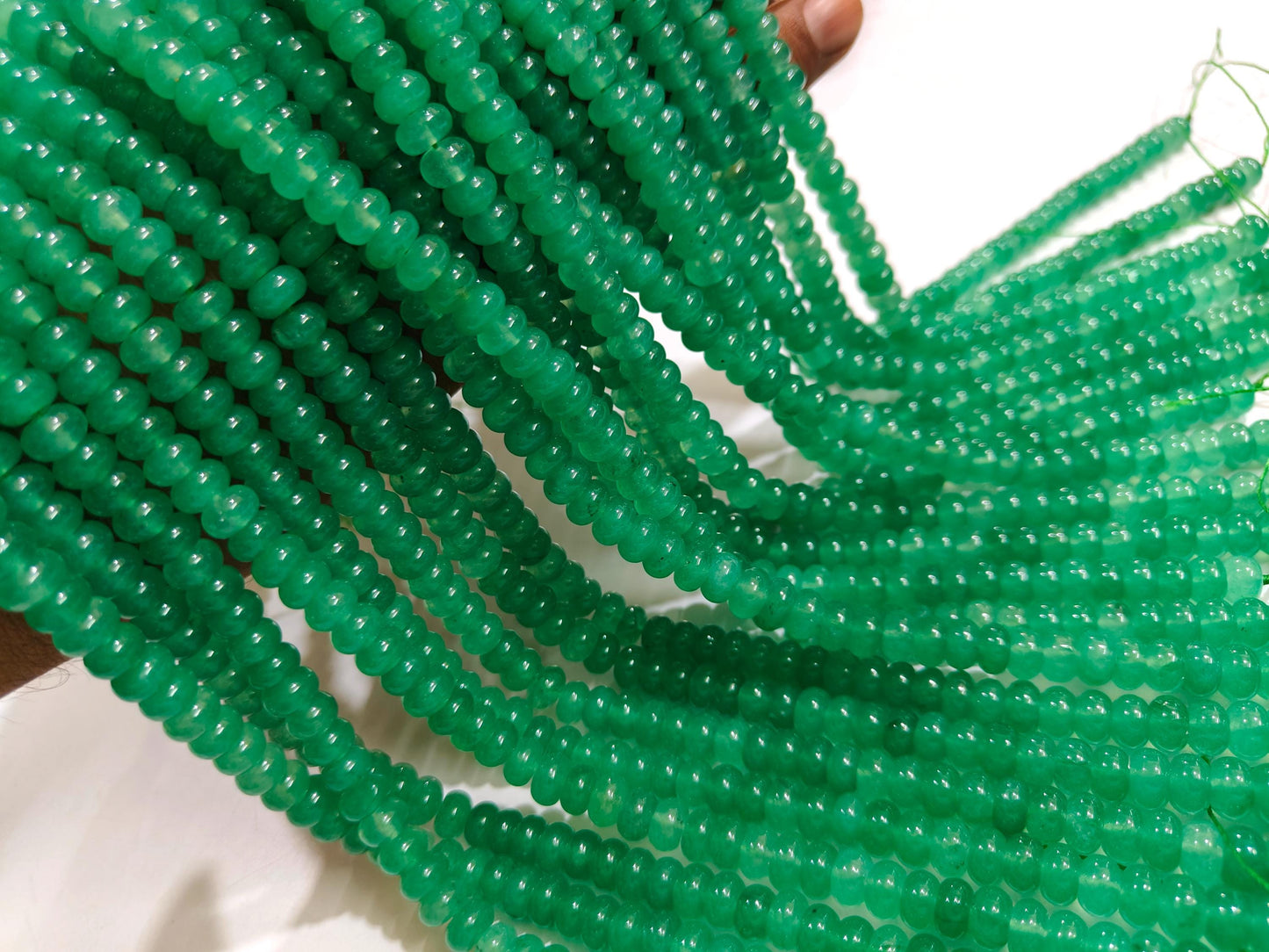 Natural Green Strawberry Quartz Rondelle Plain Smooth 8mm Beads Sold Per Strand 8 inches Long Great Quality Beads