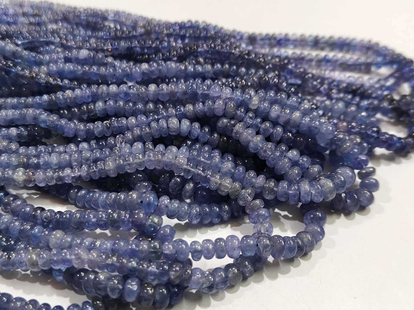 Natural Tanzanite Rondelle Plain Smooth 4-5mm Size Beads Strand 13 inches long Wholesale Prices Jewelry making Gemstone Beads