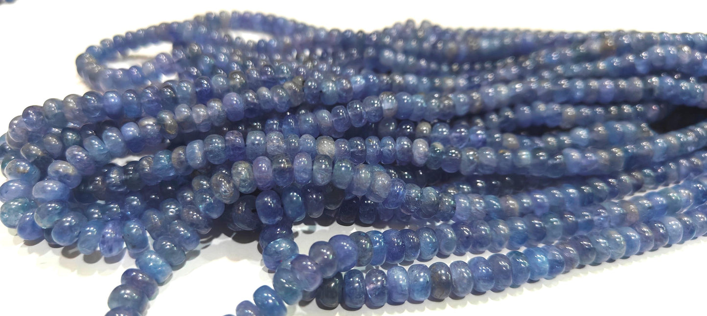 Natural Untreated Tanzanite 6 to 7mm Rondelle Plain Smooth Gemstone beads Sold Per strand 8 inches Long