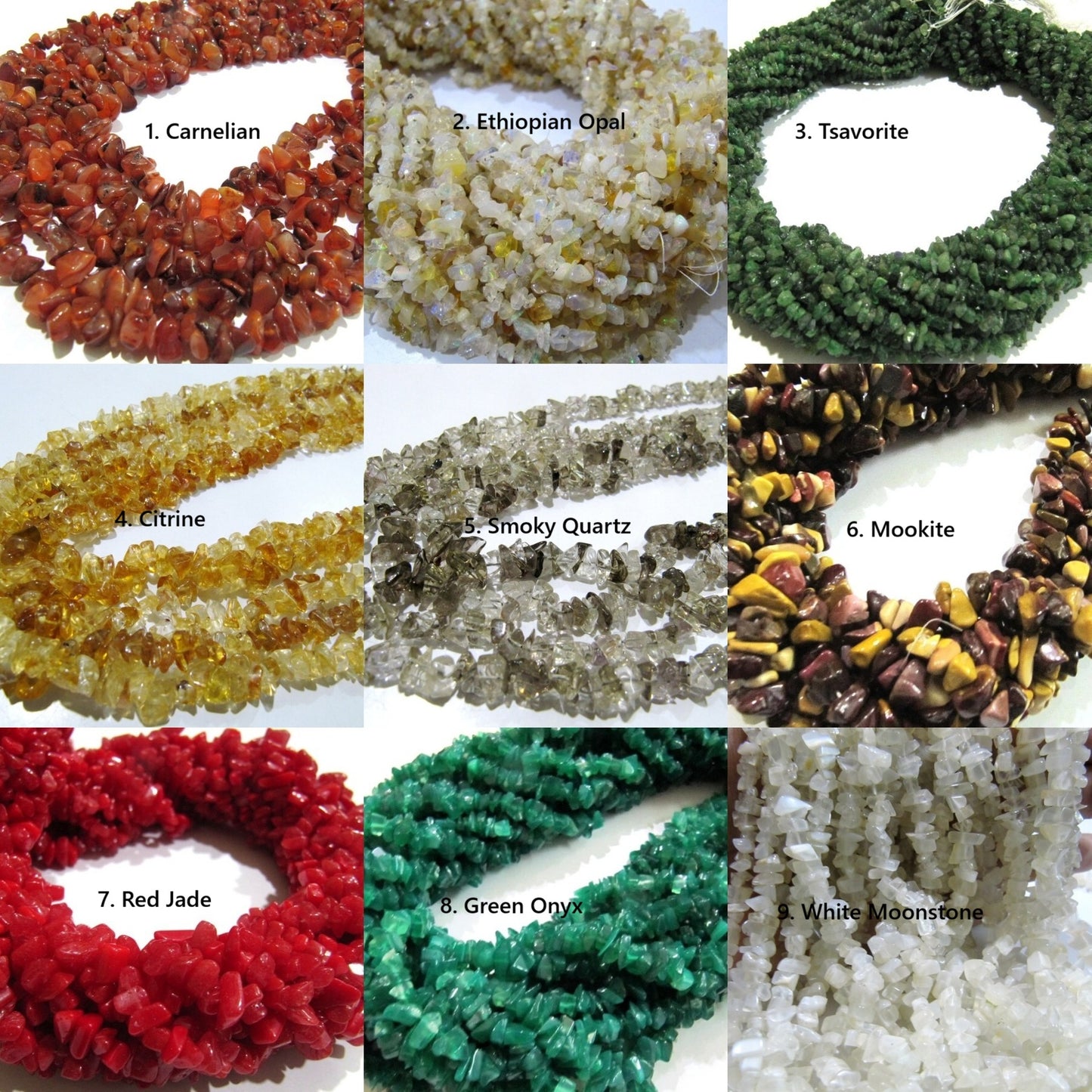 Natural Gemstones Irregular Chip Gravel Uncut Smooth Nugget 4 To 8mm Beads Sold Per Strand 34 Inches Long