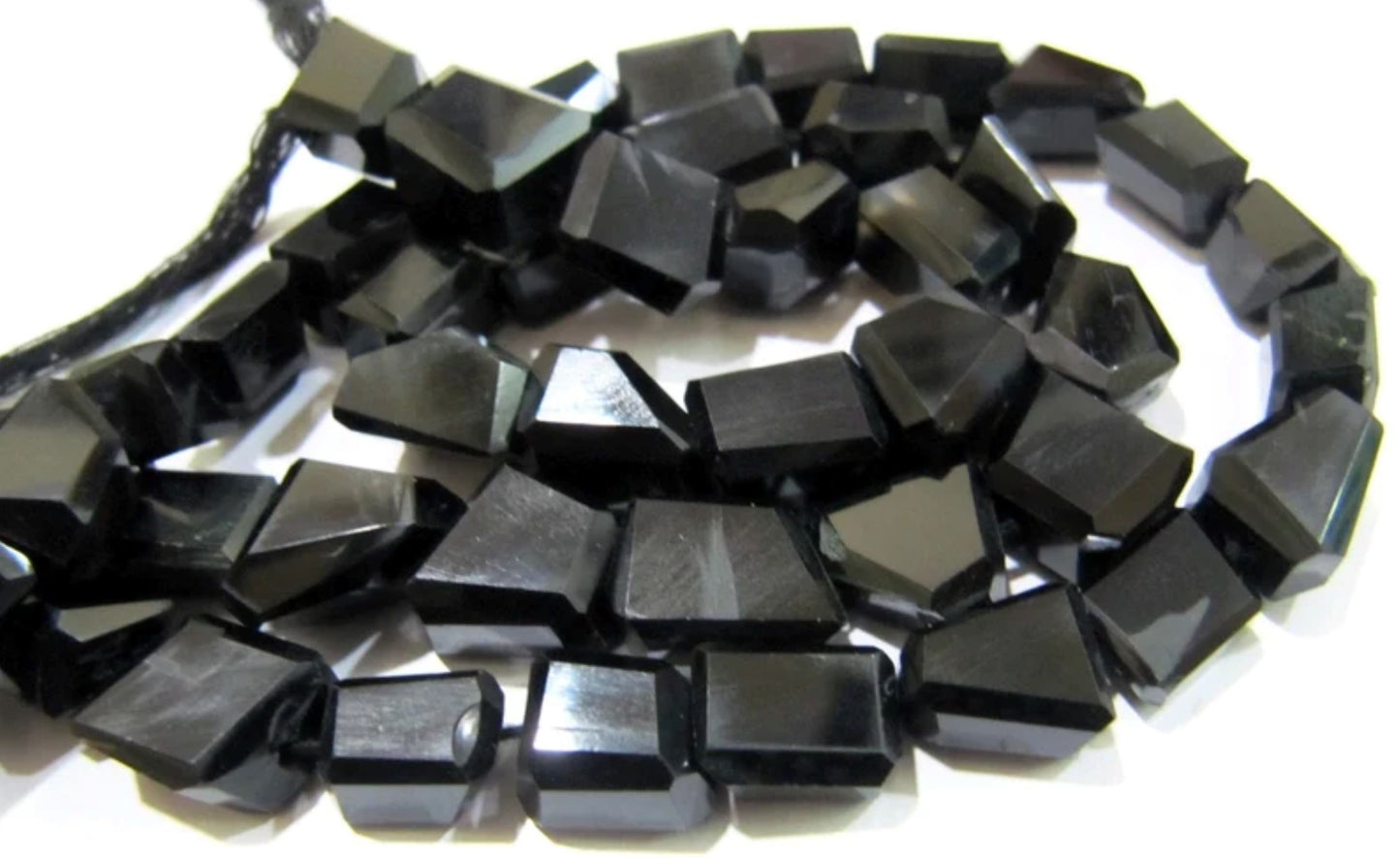 Natural Black Spinel Laser Cut Beads