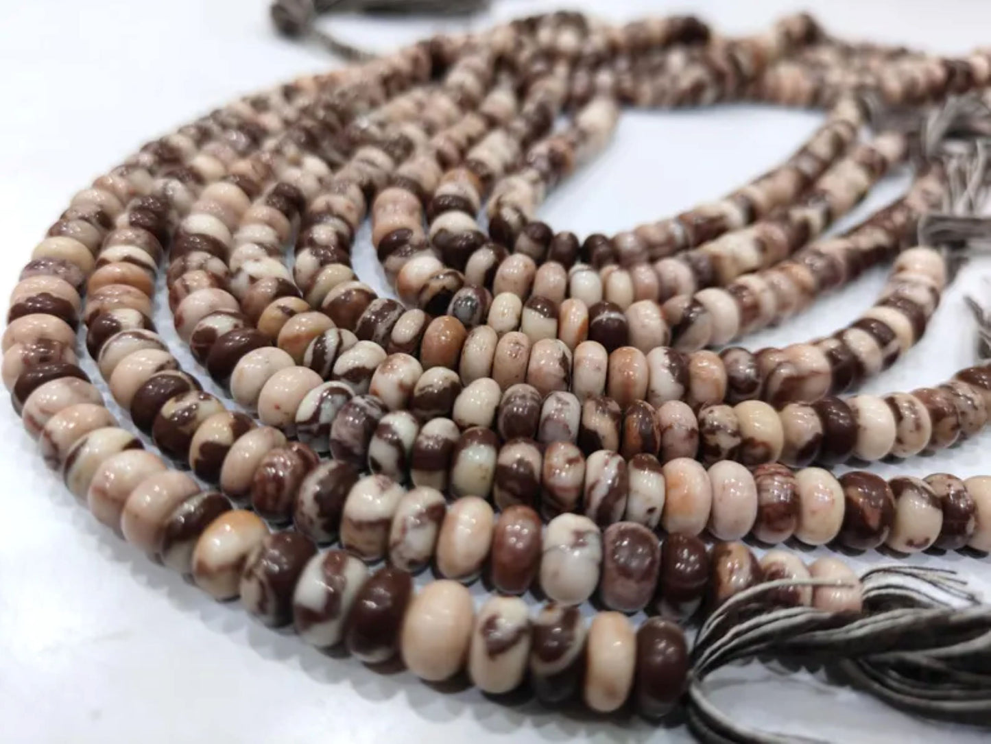 Natural Brown Jasper Rondelle Plain Smooth 6mm & 8mm Beads Sold Per Strand 8 Inches Long