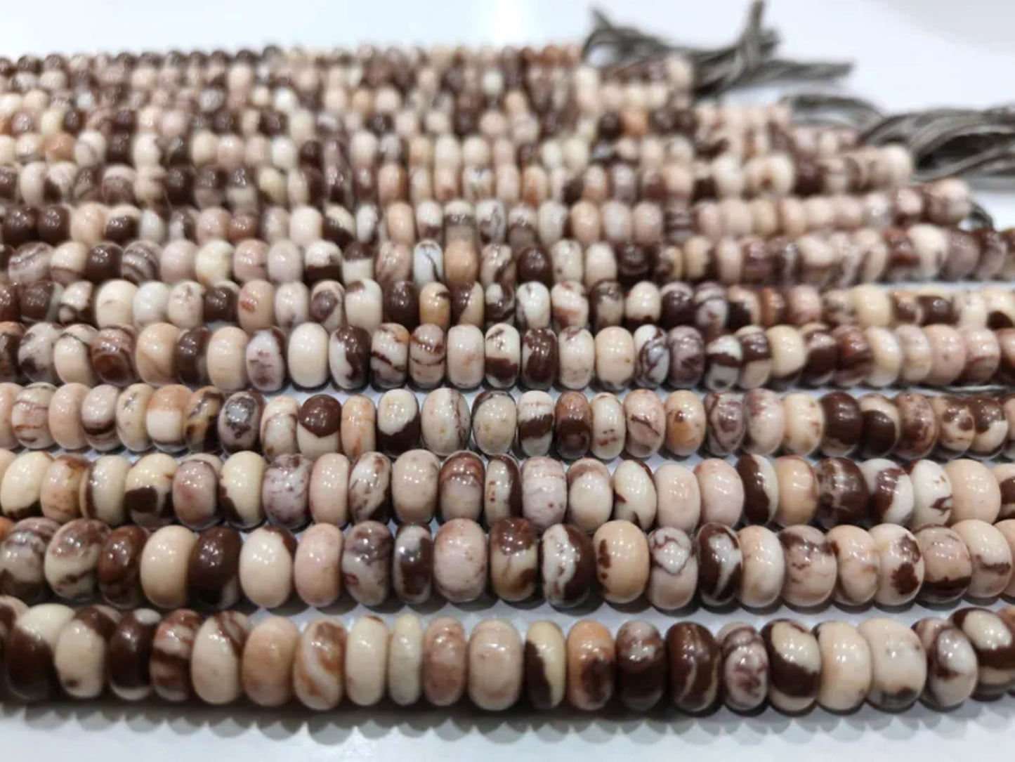Natural Brown Jasper Rondelle Plain Smooth 6mm & 8mm Beads Sold Per Strand 8 Inches Long