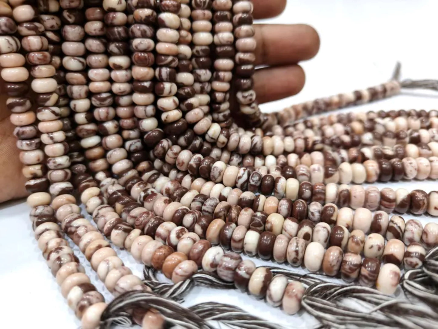 Natural Brown Jasper Rondelle Plain Smooth 6mm & 8mm Beads Sold Per Strand 8 Inches Long