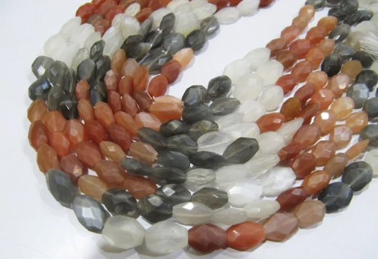 AAA Quality Natural Genuine Multi Moonstone Beads Oval Faceted Size 6x10mm To 8x12mm,