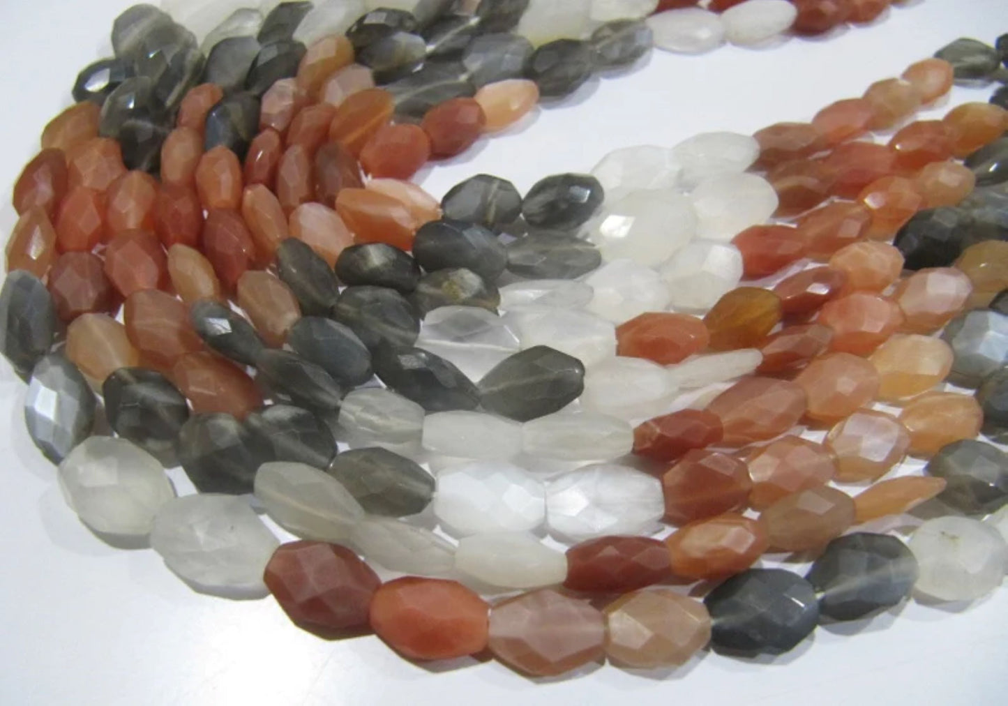 AAA Quality Natural Genuine Multi Moonstone Beads Oval Faceted Size 6x10mm To 8x12mm,