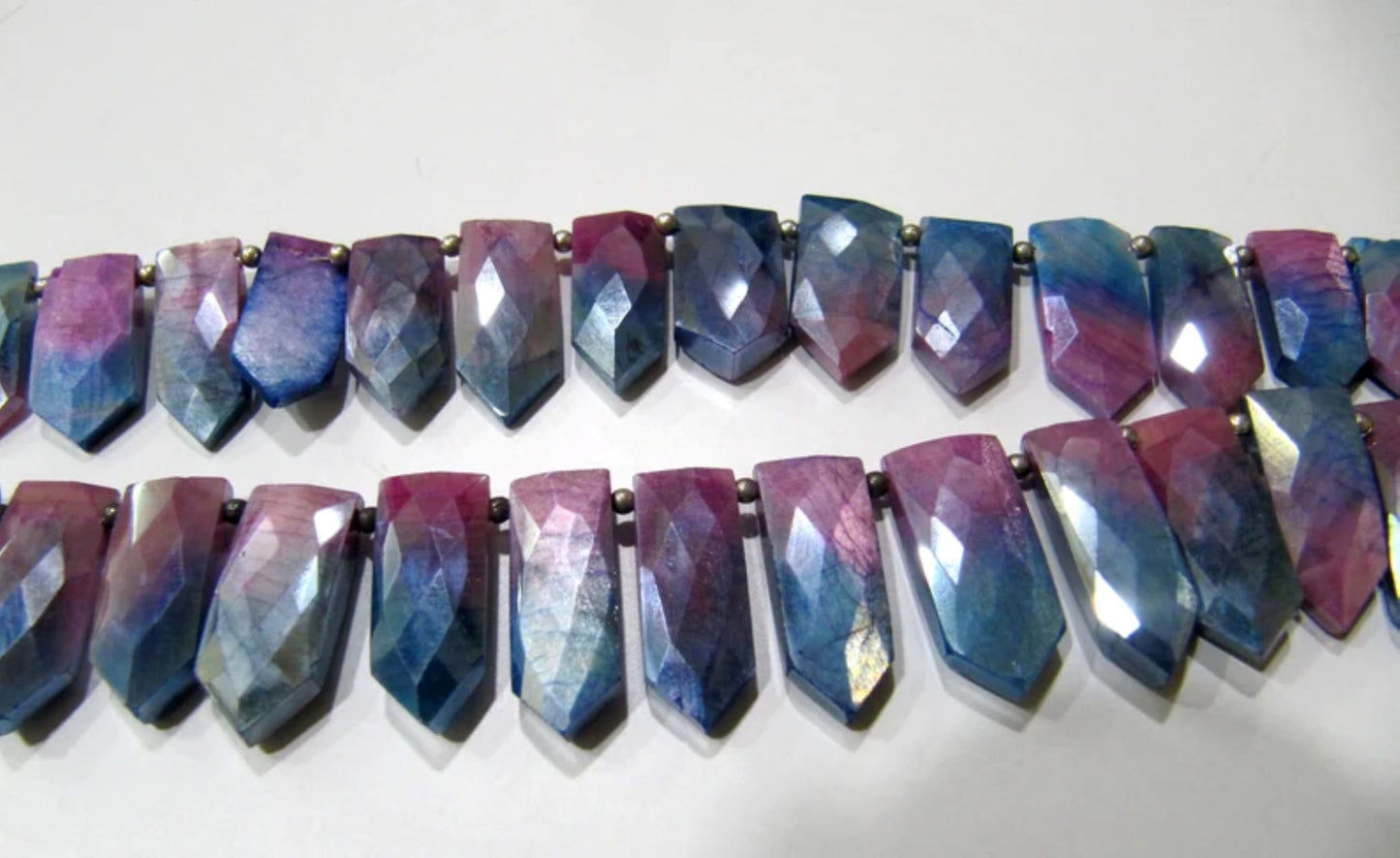 Natural Multi color Moonstone AB Mystic Coated Fancy Pencil Arrow Shape Faceted Beads 10X20mm Strand 9inch long