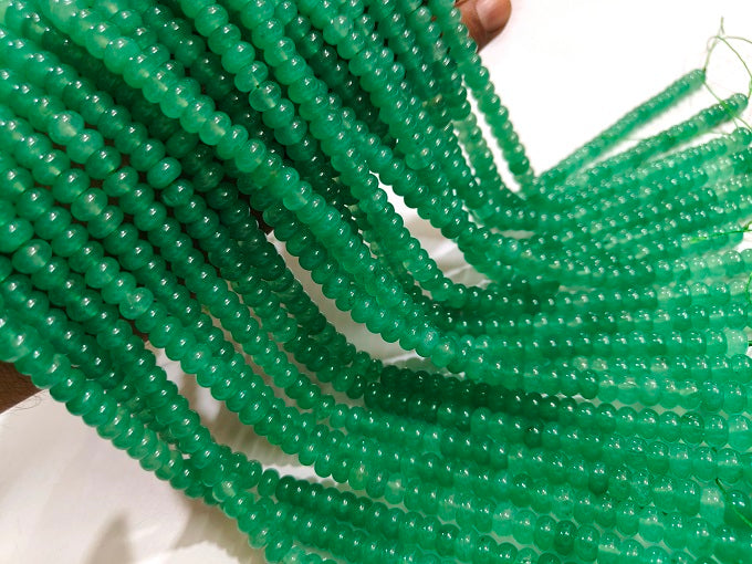 Natural Green Strawberry Quartz Rondelle Plain Smooth 8mm Beads Sold Per Strand 8 inches