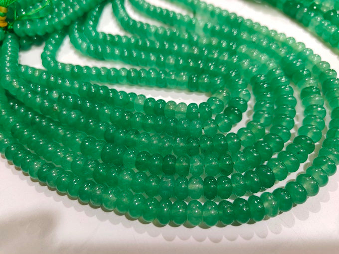 Natural Green Strawberry Quartz Rondelle Plain Smooth 8mm Beads Sold Per Strand 8 inches