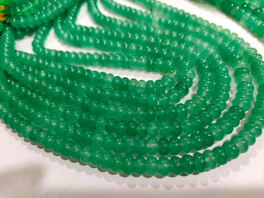 Natural Green Strawberry Quartz Rondelle Plain Smooth 8mm Beads Sold Per Strand 8 inches