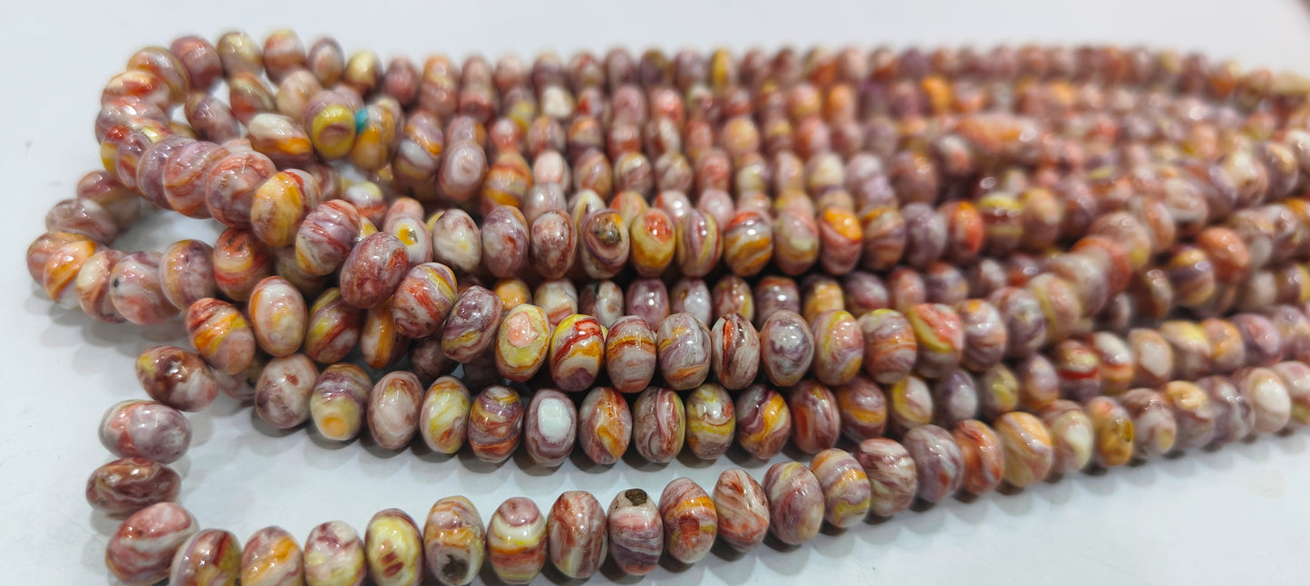 Mohave Champagne Copper Turquoise Rondelle Plain Smooth 8-9mm Beads Sold Per Strand 7 Inches