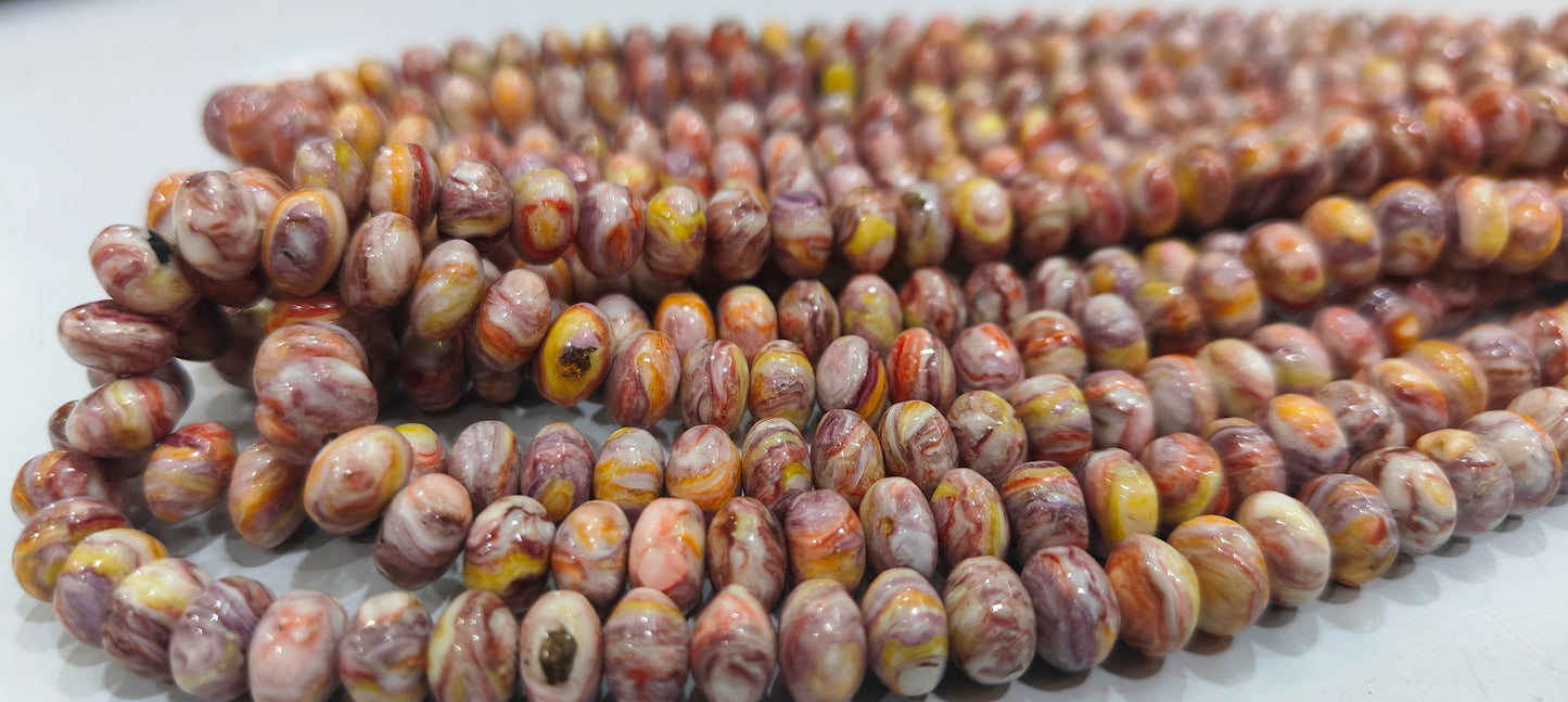 Mohave Champagne Copper Turquoise Rondelle Plain Smooth 8-9mm Beads Sold Per Strand 7 Inches