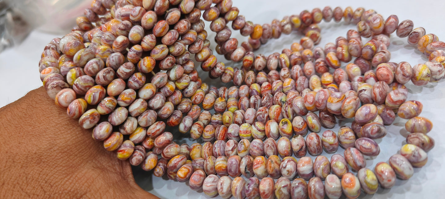 Mohave Champagne Copper Turquoise Rondelle Plain Smooth 8-9mm Beads Sold Per Strand 7 Inches