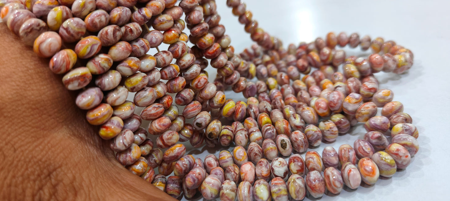 Mohave Champagne Copper Turquoise Rondelle Plain Smooth 8-9mm Beads Sold Per Strand 7 Inches