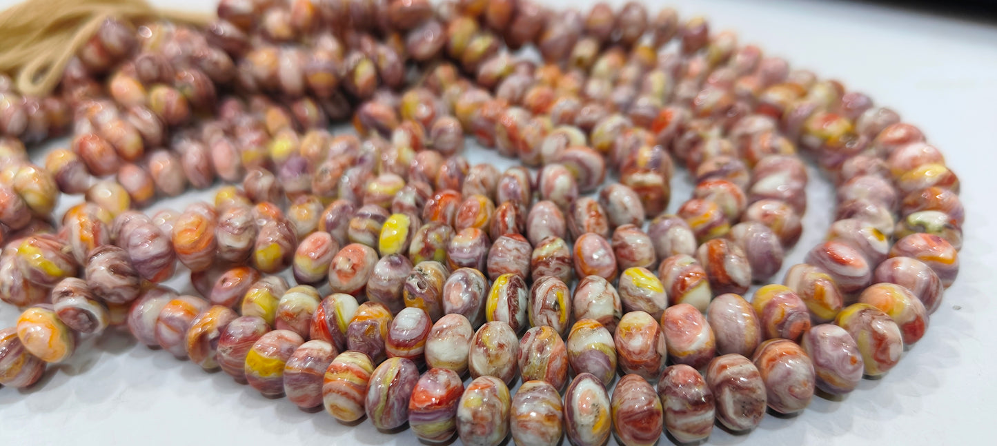 Mohave Champagne Copper Turquoise Rondelle Plain Smooth 8-9mm Beads Sold Per Strand 7 Inches