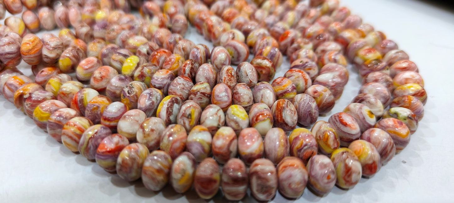 Mohave Champagne Copper Turquoise Rondelle Plain Smooth 8-9mm Beads Sold Per Strand 7 Inches