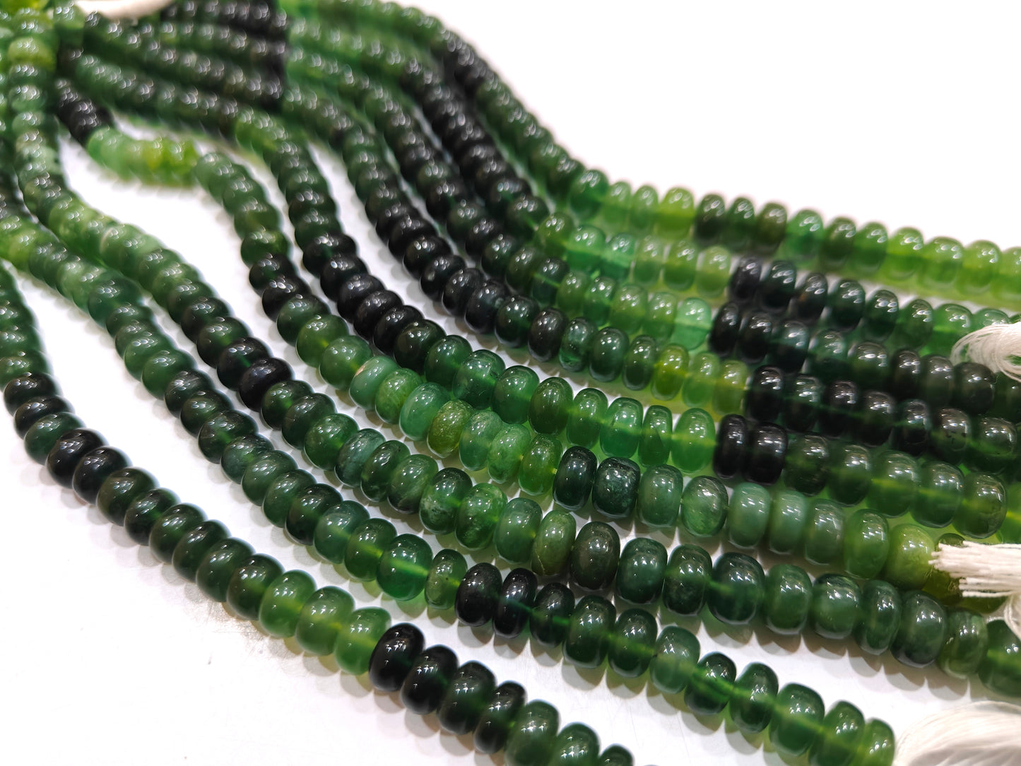 Natural Serpentine Rondelle Plain smooth 8mm Shaded Beads Sold per strand 8 inches