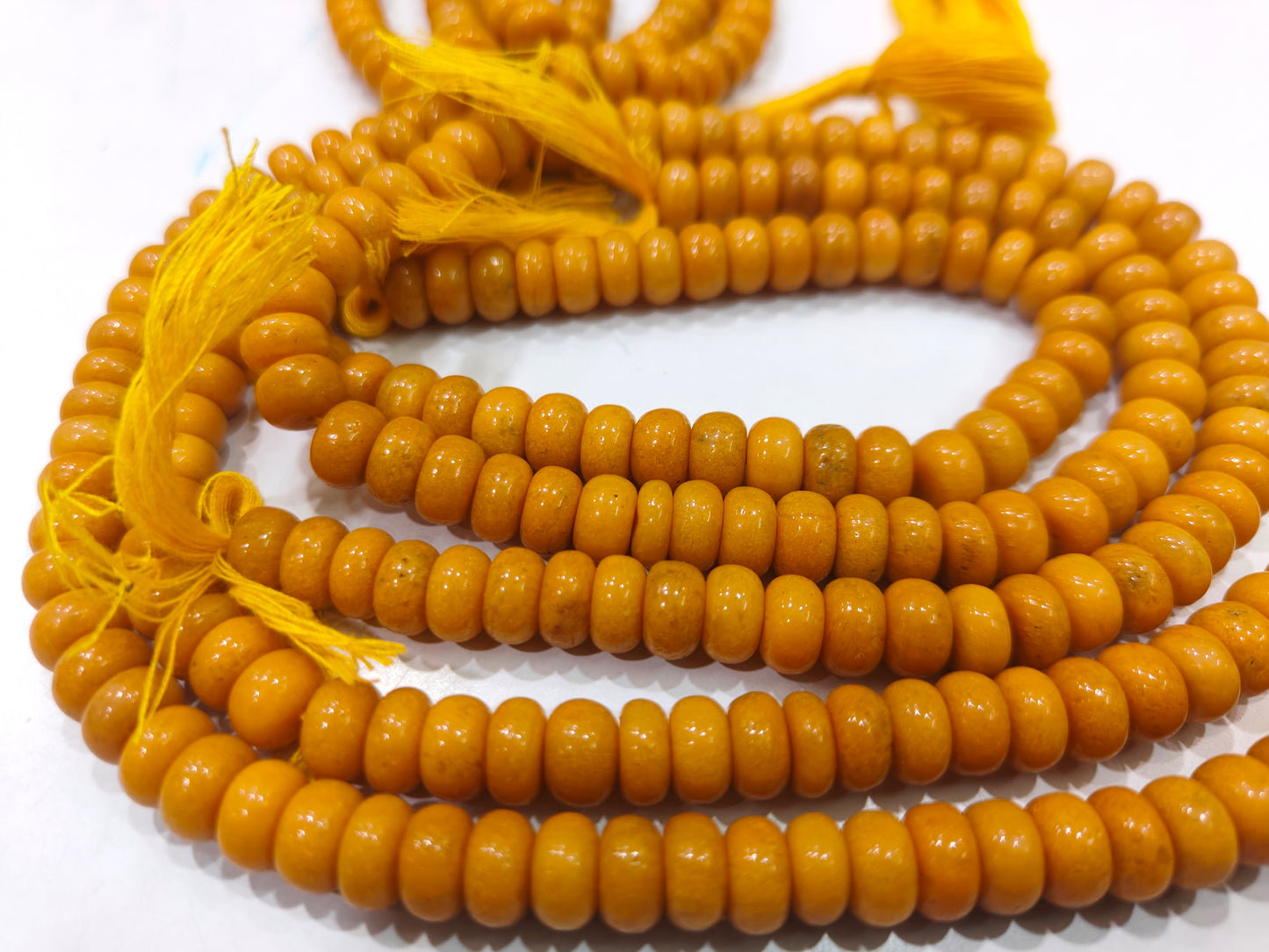 Natural Yellow Mustard Quartz Rondelle Plain smooth 8mm gemstone beads