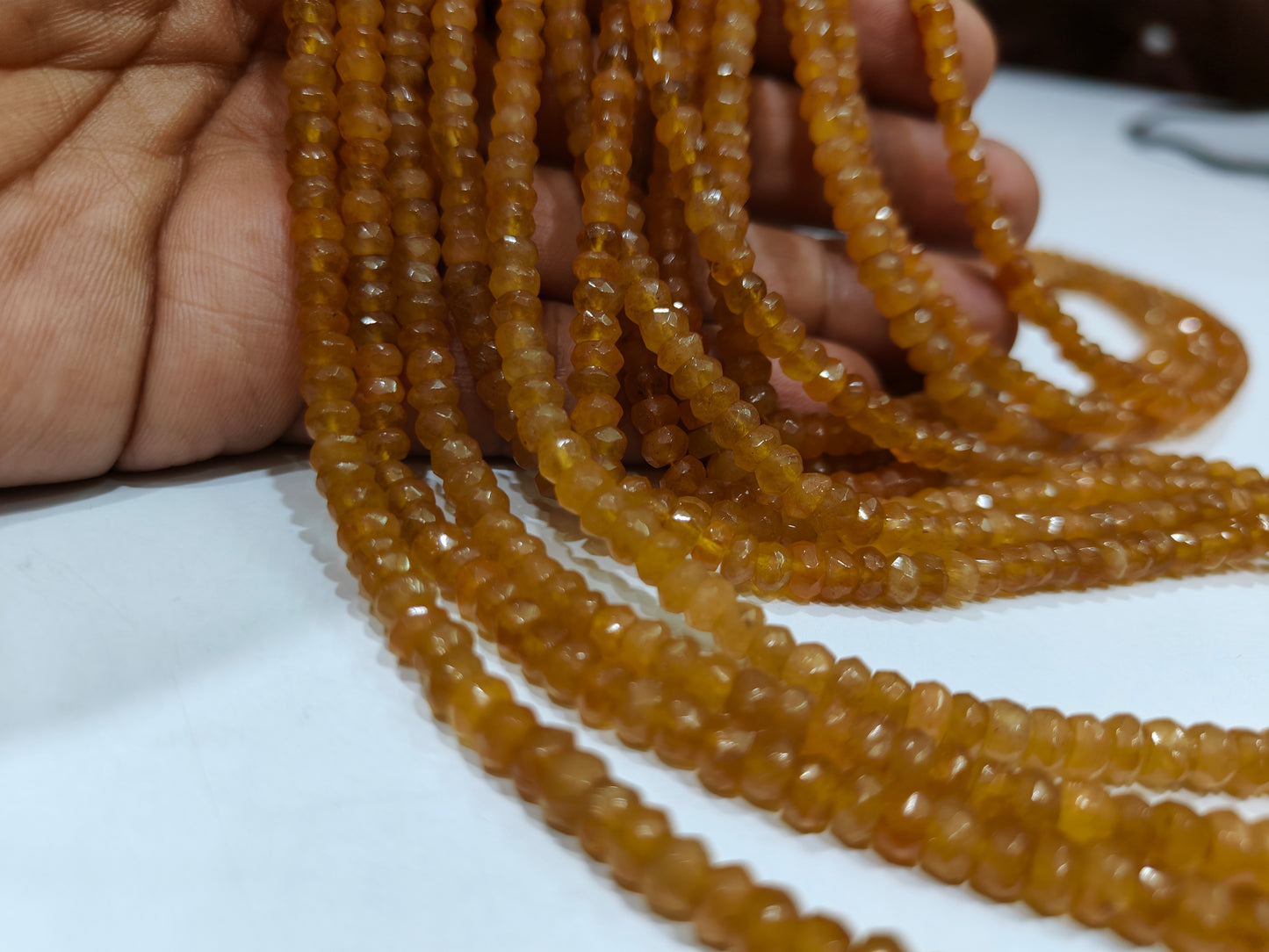 Natural Yellow Aquamarine Rondelle Faceted 4-5mm Gemstone Beads Sold Per Strand 8 Inches Long Great Quality Beads