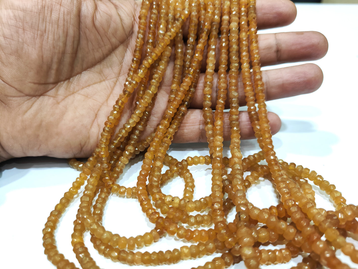 Natural Yellow Aquamarine Rondelle Faceted 4-5mm Gemstone Beads Sold Per Strand 8 Inches Long Great Quality Beads