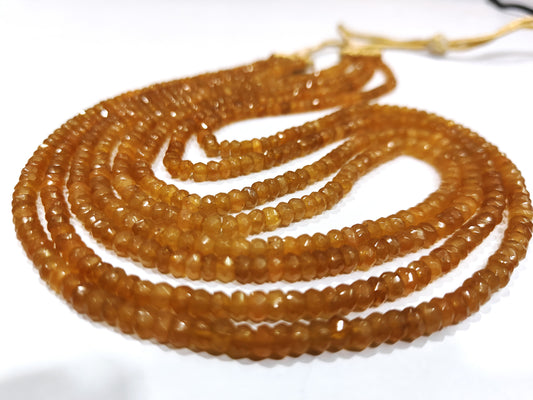 Natural Yellow Aquamarine Rondelle Faceted 4-5mm Gemstone Beads Sold Per Strand 8 Inches Long Great Quality Beads