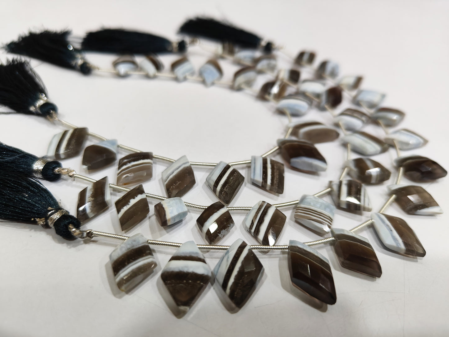 Natural Boulder opal Diamond Shape 15 to 20mm Briolette Faceted Beads Sold Per Strand 8 Inches Long