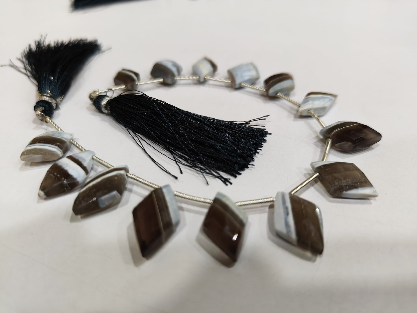 Natural Boulder opal Diamond Shape 15 to 20mm Briolette Faceted Beads Sold Per Strand 8 Inches Long