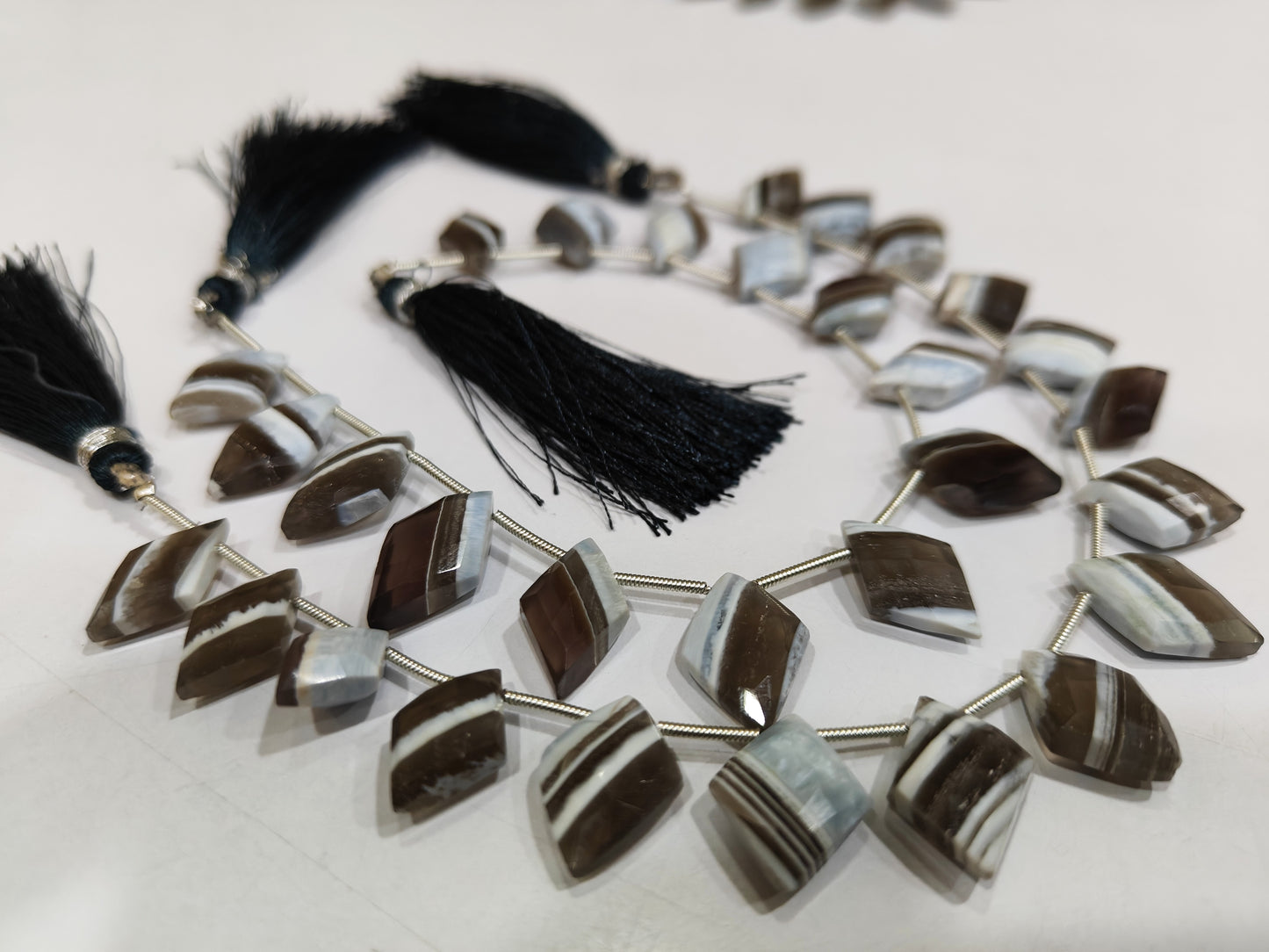 Natural Boulder opal Diamond Shape 15 to 20mm Briolette Faceted Beads Sold Per Strand 8 Inches Long