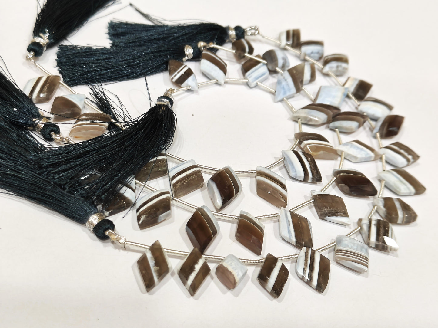 Natural Boulder opal Diamond Shape 15 to 20mm Briolette Faceted Beads Sold Per Strand 8 Inches Long