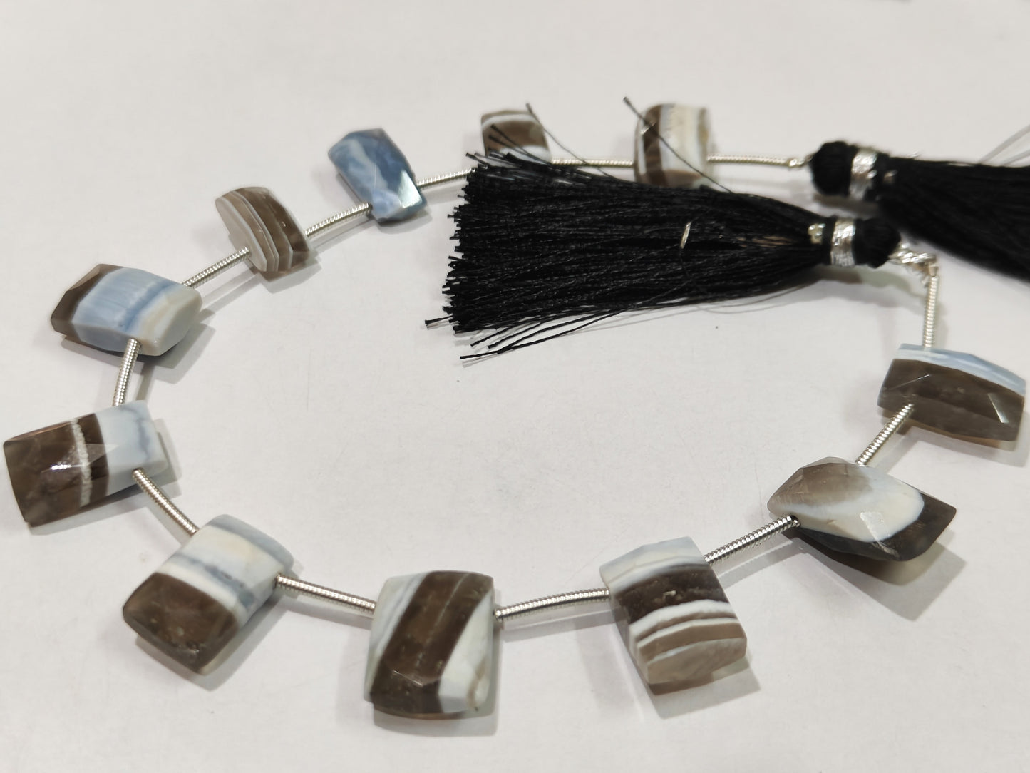 Natural Boulder Opal Cushion Rectangle Shape 12 to 15mm Briolette beads  Sold Per Strand 8 Inches Long