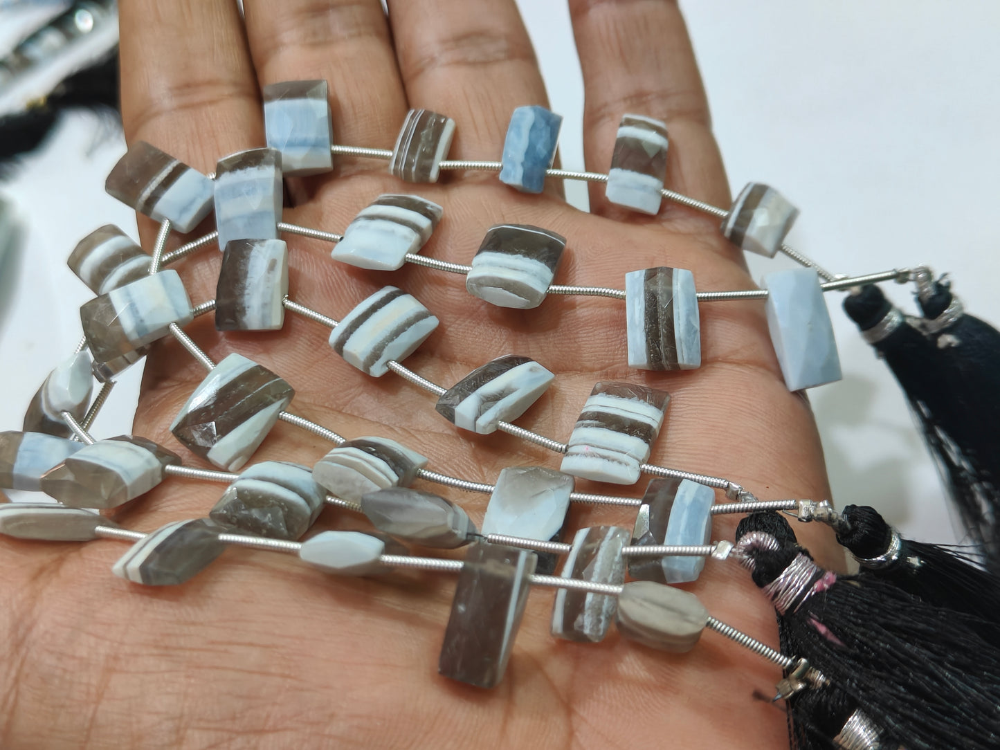 Natural Boulder Opal Cushion Rectangle Shape 12 to 15mm Briolette beads  Sold Per Strand 8 Inches Long