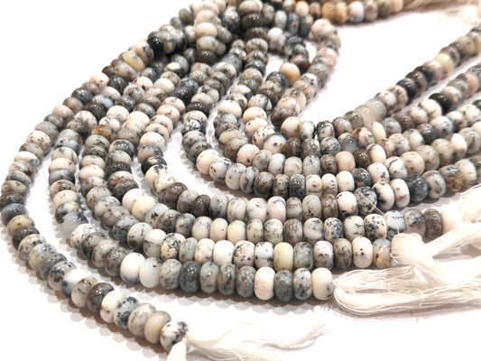 Natural Dendrite Opal Rondelle Plain Smooth 8mm Beads Sold Per Strand 8 inches long