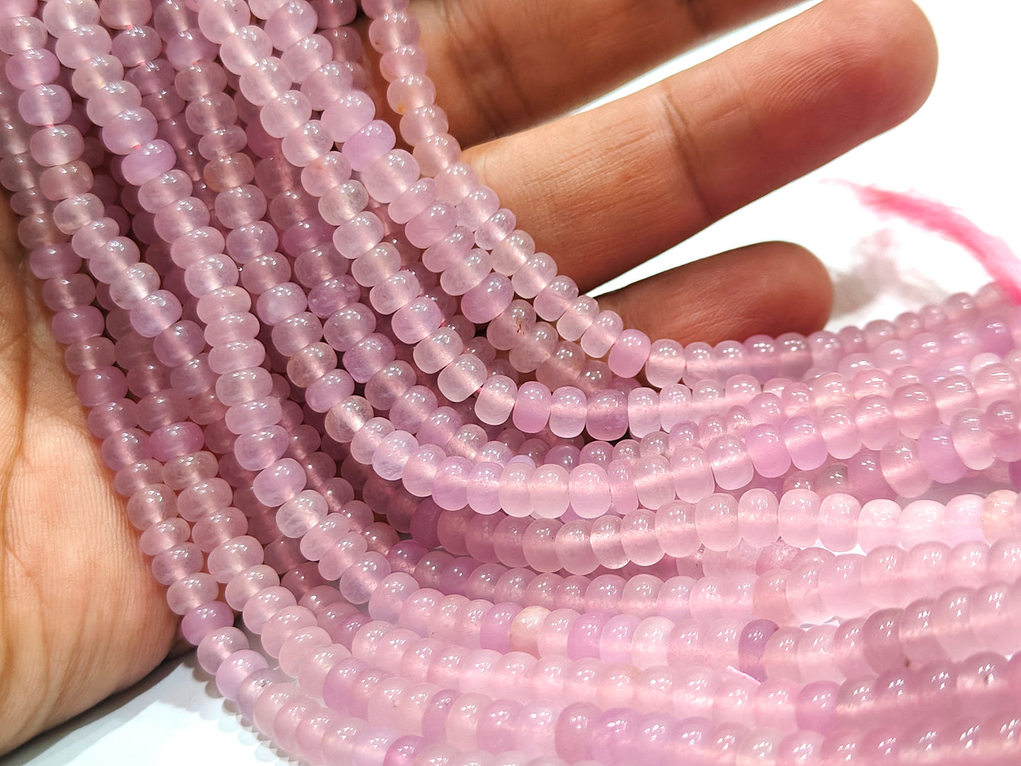 Natural Lavender Chalcedony Rondelle Plain Smooth 6mm Gemstone Beads Sold Per strand 8 Inches Long