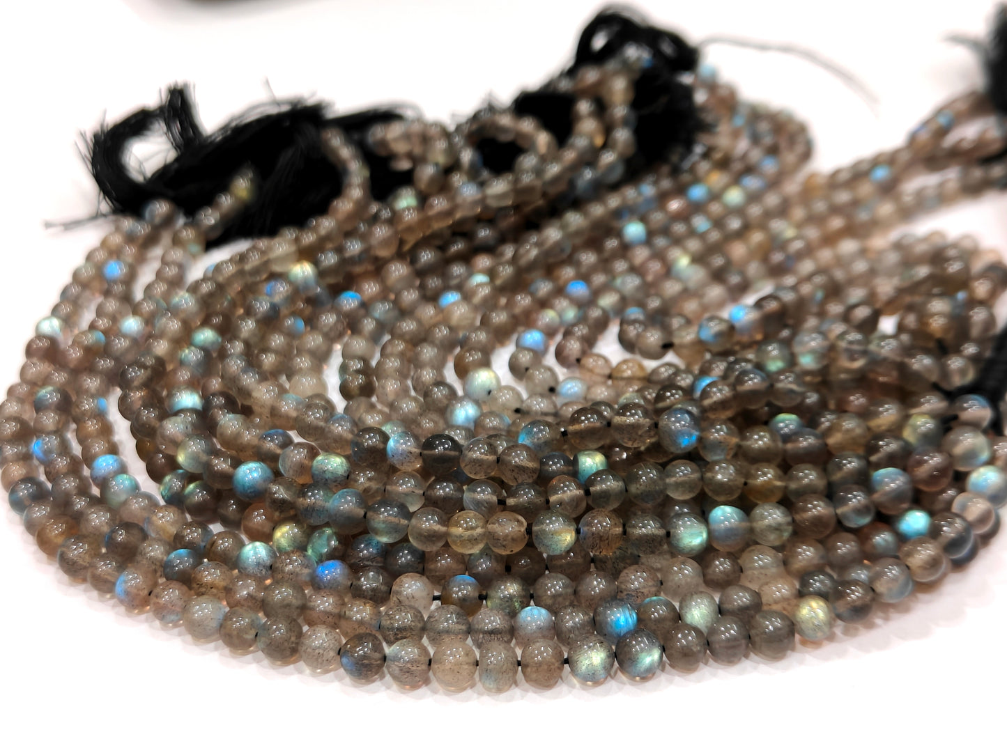 Natural Labradorite Round Smooth Plain 5mm Beads Sold Per Strand 8 Inches Long