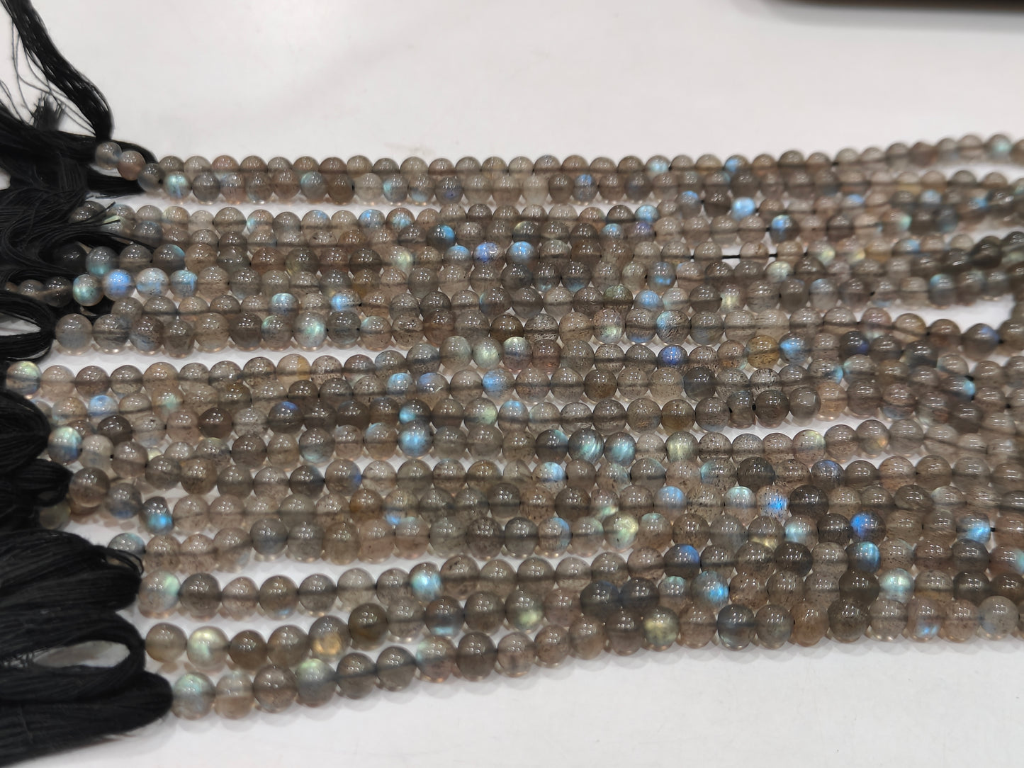 Natural Labradorite Round Smooth Plain 5mm Beads Sold Per Strand 8 Inches Long