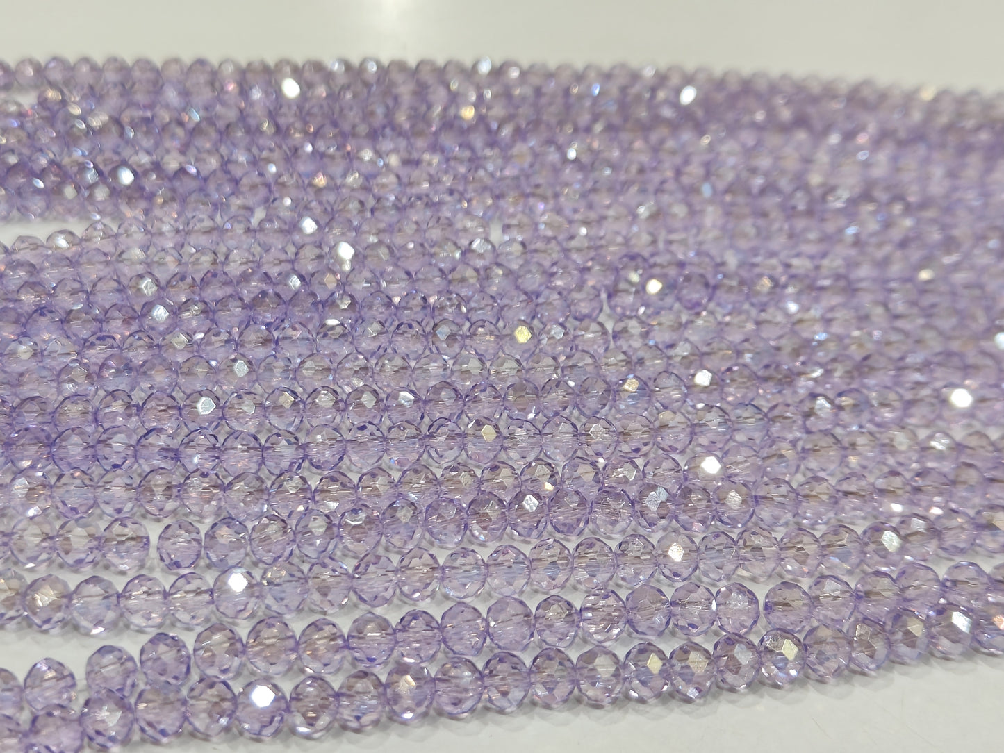 Lavender Hydro Quartz AB Mystic Coated Rondelle Faceted 6mm Beads Strand 15 inches