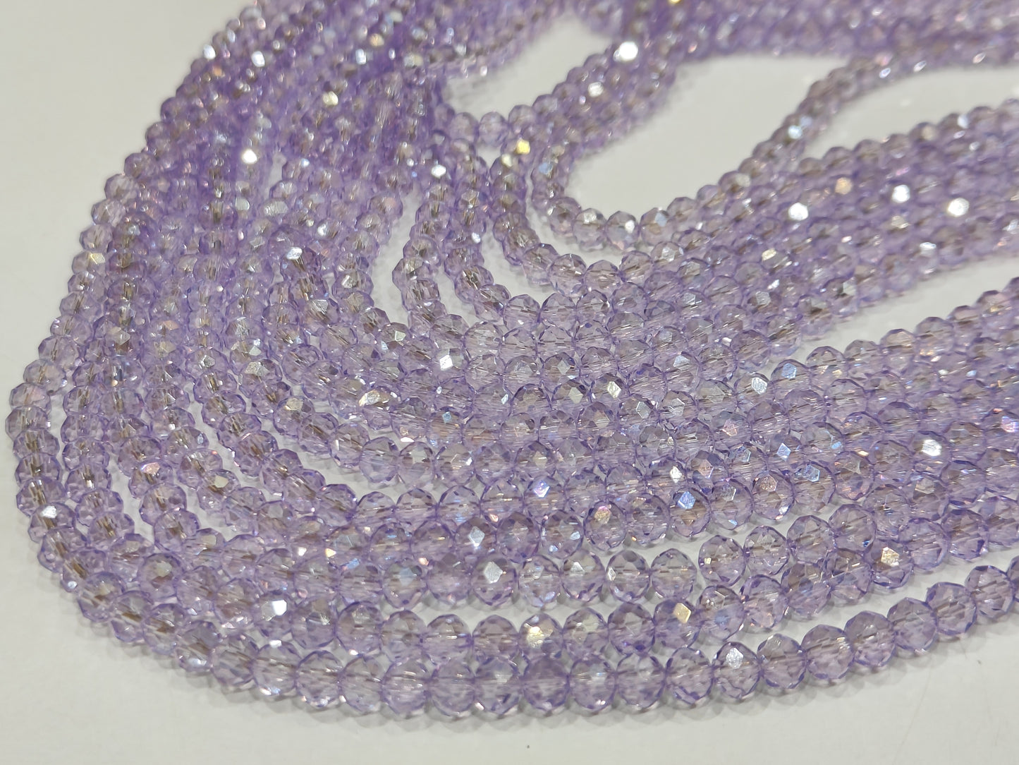Lavender Hydro Quartz AB Mystic Coated Rondelle Faceted 6mm Beads Strand 15 inches