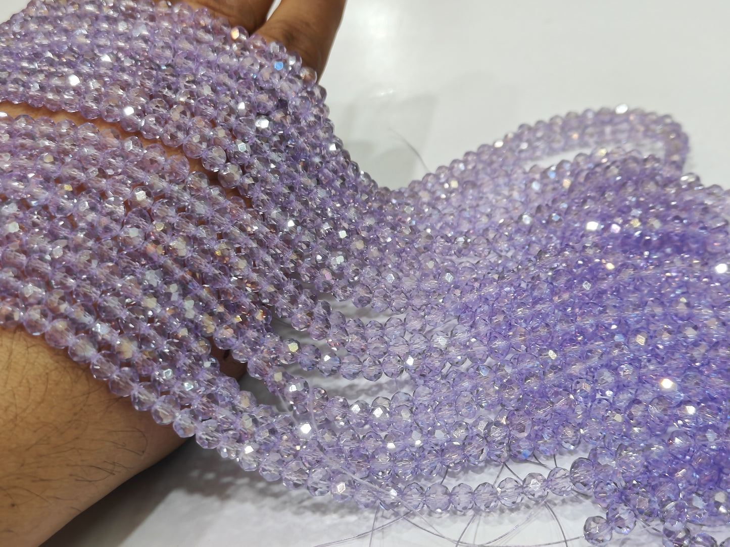 Lavender Hydro Quartz AB Mystic Coated Rondelle Faceted 6mm Beads Strand 15 inches