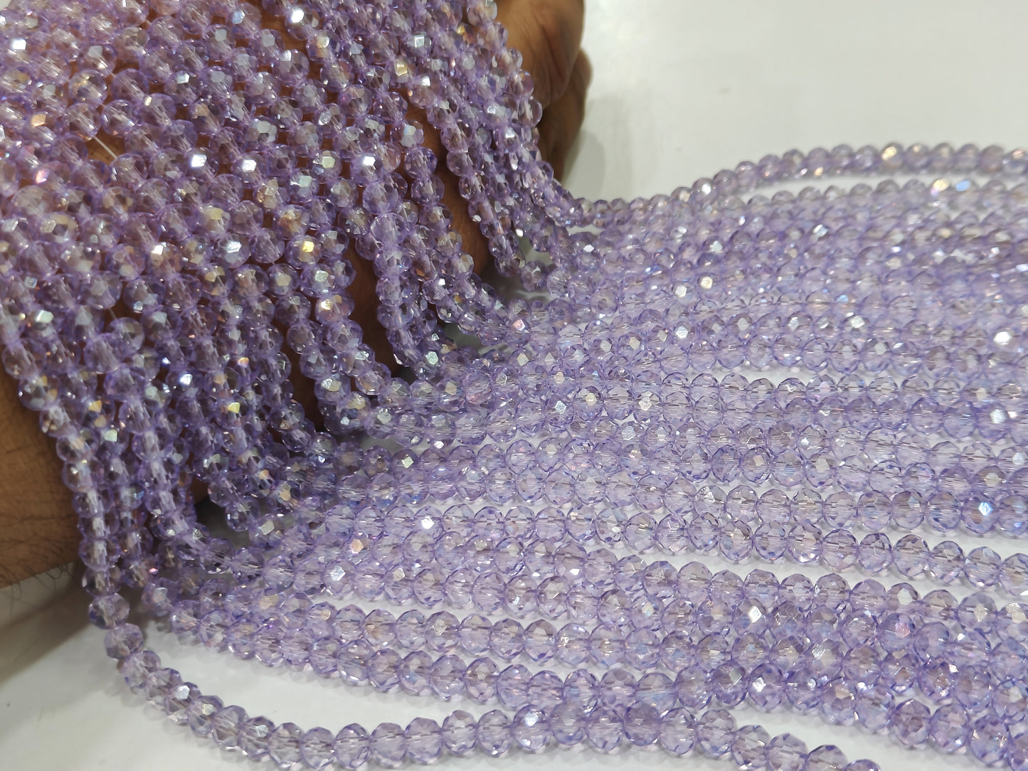 Lavender Hydro Quartz AB Mystic Coated Rondelle Faceted 6mm Beads Strand 15 inches