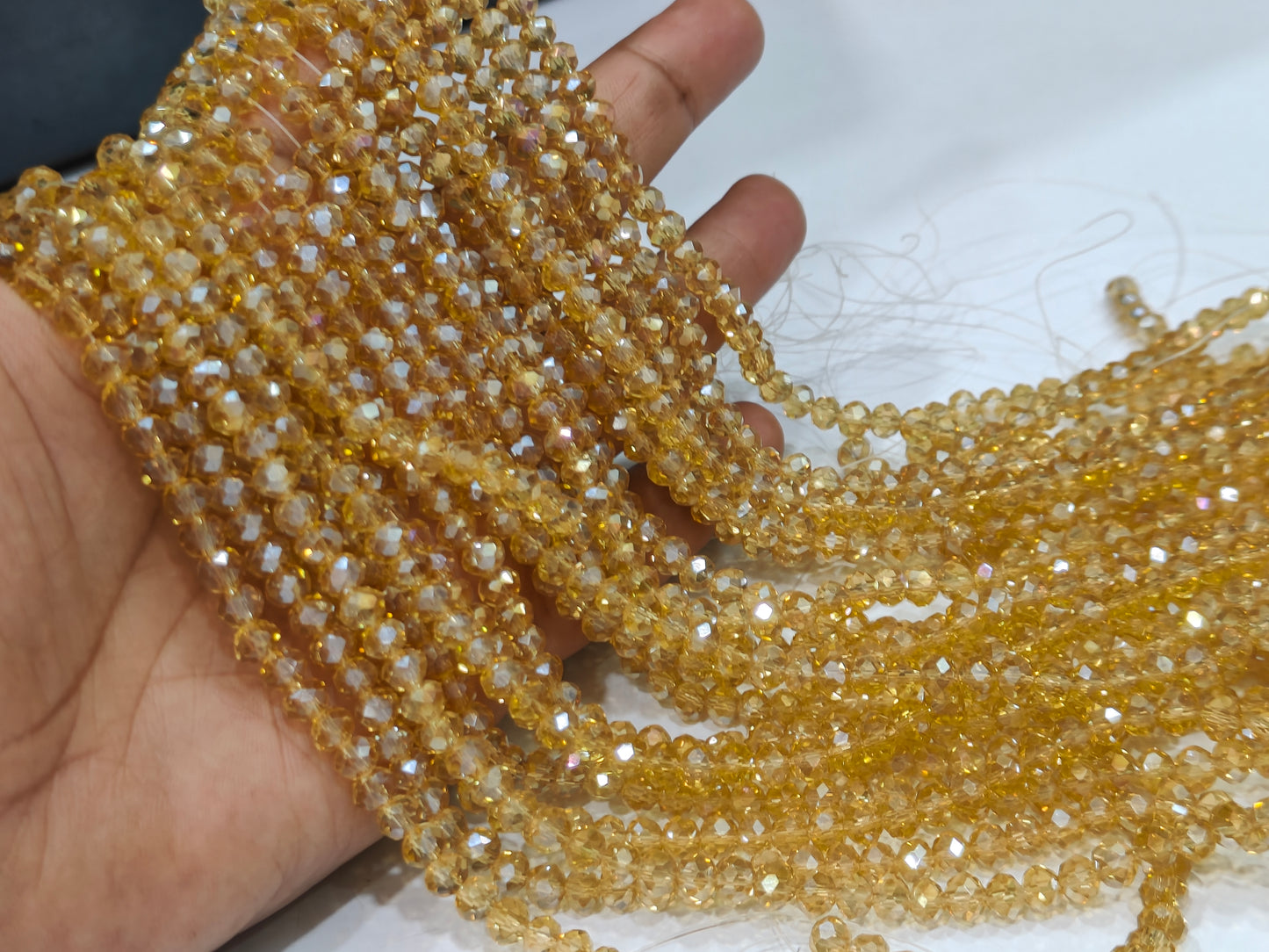 Citrine Hydro Quartz AB Mystic Coated Rondelle Faceted 6mm Beads Strand 15 inches