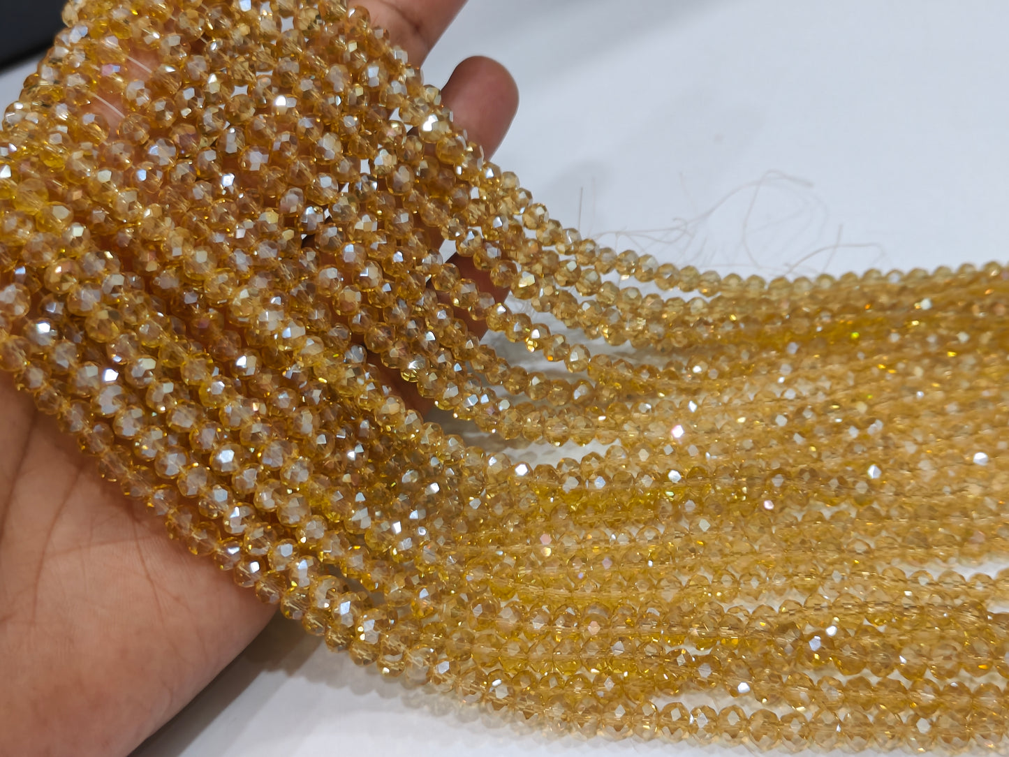 Citrine Hydro Quartz AB Mystic Coated Rondelle Faceted 6mm Beads Strand 15 inches